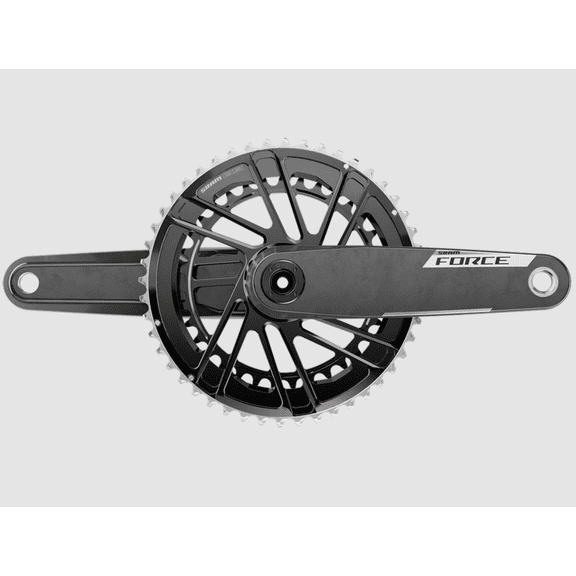 SRAM Force 2x E1 Crankset Speed: 12, Spindle: 28.99mm, BCD: Direct Mount SRAM 8 Bolt, 46/33, DUB, 165mm, Black, Road