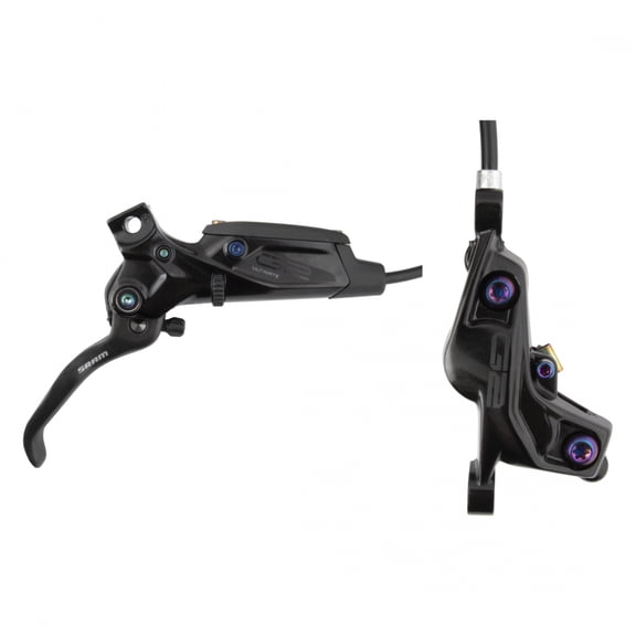 SRAM G2 Ultimate Disc Brake and Lever - Front, Post Mount, Carbon Lever, Titanium Hardware, Gloss Black with Rainbow