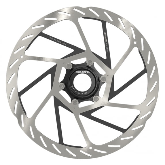 SRAM HS2 Disc Brake Rotor - 220mm, Center Lock, Rounded, Silver/Black