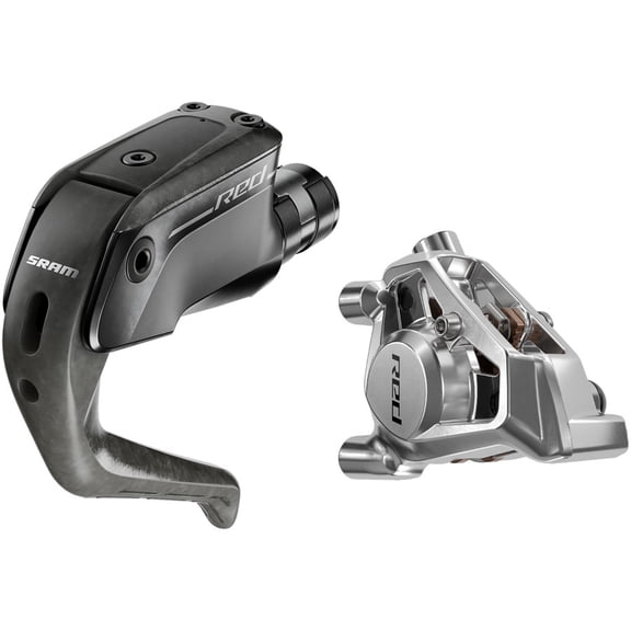 SRAM RED Aero Disc Brake and Lever - Rear, Flat Mount, 20mm Offset, 2000mm Hose, Carbon Lever Blade, Black/Silver, E1