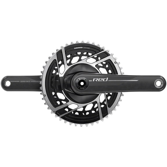 SRAM Red DUB 2x E1 Crankset Speed: 12, Spindle: 28.99mm, BCD: Direct Mount SRAM 8 Bolt, 48/35, DUB, 170mm, Black, Road