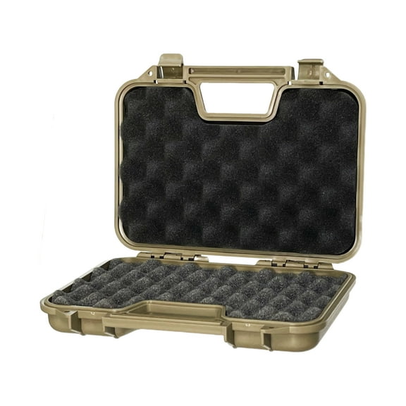 SRC 12" inch Gun Cases Handgun Pistol Storage Foam Lockable Shooting Range Hunting Outdoor Sport Tan