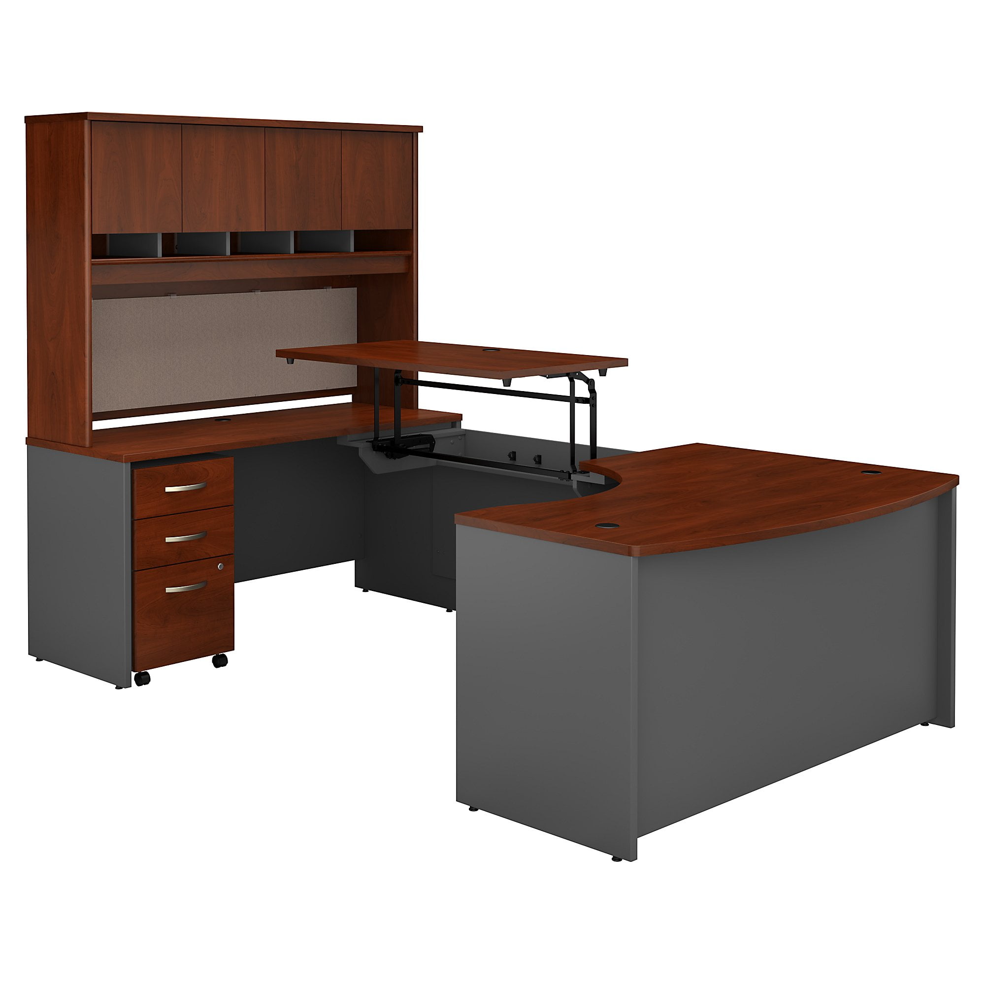 U shaped standing desk with hutch hotsell