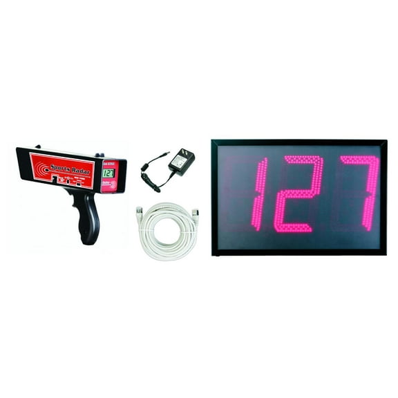 SRDL-836-KIT, Sports Radar SR3600 Radar Gun & DL834 LED Screen, 25'Cable, 12V AC Adapter