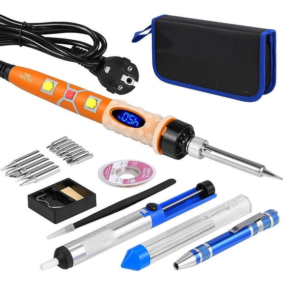 SREMTCH Soldering Iron Kit Gun 80W Solder Wick Wire Welding Tool Adjustable Temperature