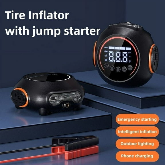 SRGARH 8000A Jump Starter & Air Compressor 8400mAh Battery, 200PSI Tire Inflator, 4000-Lumen LED Light | Works at -20F to 140F for Trucks/Cars/RVs