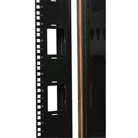 SRGROUND 42U Rack Enclosure Server Cabinet Copper Bus Grounding Bar (Black )