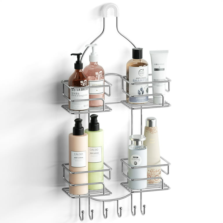 Aitatty Hanging Shower Caddy Bathroom Organizer: Rustproof Shower Shelf  Racks Over Shower Head - No Drilling Inside Bath Shower Rack Shelves Over