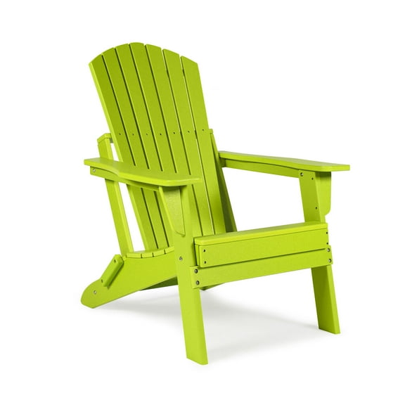 SRJUYK HDPE Folding Adirondack Chair Outdoor Patio All-Weather Fire Pit Chairs, Foldable & Portable, Easy Maintenance, Ergonomic Design
