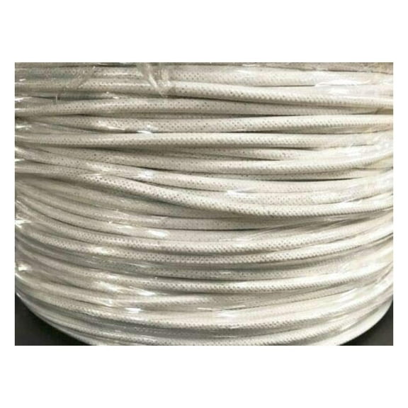 SRML 12 AWG 50 FT White Fiberglass Braid Wire - High Temp Appliance Motor Lead Cable - Electronic Stranded Wire for DIY Projects & Electrics