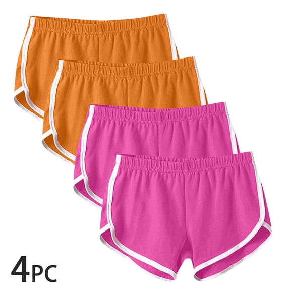 SROBPTY 4 Packs Womens Shorts Solid Breathable Summer Pants for Sports Wear