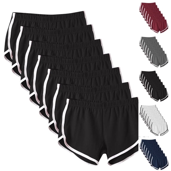 SROBPTY 7 Packs Womens Yoga Shorts Solid Breathable Summer Pants for Sports Wear
