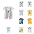 thumbnail image 1 of SROBPTY Boys Girls Summer Print Short Sleeve Short Romper for 0-24 Months Newborn Green, 18-24 Months, 1 of 5