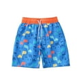 thumbnail image 1 of SROBPTY Boys and Girls 1-10 Years Print Drawstring Waist Loose Beach Shorts Blue, 7-8 Years, 1 of 4