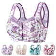 thumbnail image 1 of SROBPTY Bras for Womens Print Wireless Front Closure Breathable Push Up Underwears, 1 of 5