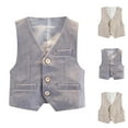 thumbnail image 1 of SROBPTY Child Boy Jackets Solid Sleeveless Button Fashion Breathable Outerwear Coat for 1-14Y, 1 of 4