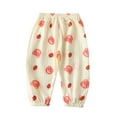 thumbnail image 1 of SROBPTY Child Boys Girls Pants Print Elastic Waist Cuffed Trousers with Print for 1-6 Years, 1 of 3