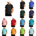thumbnail image 1 of SROBPTY Kids Boys Girls T Shirt Solid Short Sleeve Collared Uniform Top for 3-12 Years, 1 of 5