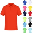 thumbnail image 1 of SROBPTY Child Boys Summer Uniform Tops Solid Short Sleeve Button Collared Tee Shirts, 1 of 6