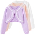 thumbnail image 1 of SROBPTY Child Girl Jackets Solid Long Sleeve Button Lace Detail Breathable Outerwear Coat for 18M-14Y, 1 of 5