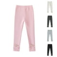 thumbnail image 1 of SROBPTY Fall Winter Pants for Kids Girls Solid Cotton Warmth Leggings, 1 of 3