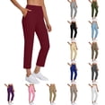 thumbnail image 1 of SROBPTY Fall Womens Pants Solid Stretchy Golf Ankle Casual Trousers, 1 of 5
