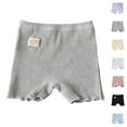thumbnail image 1 of SROBPTY Girls 2-10 Years Solid Ribbed Safety Shorts for Kids Gray, 6-7 Years, 1 of 5