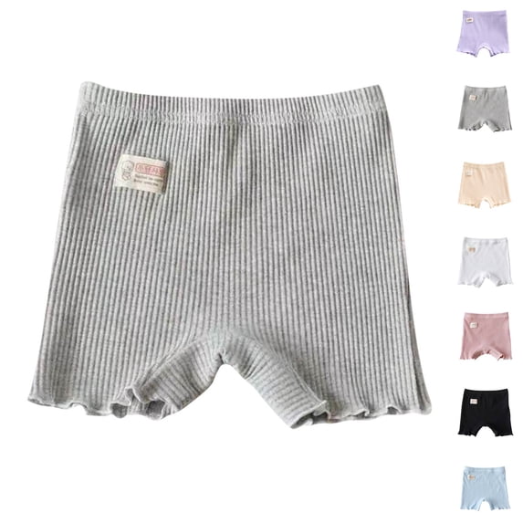 SROBPTY Girls 2-10 Years Solid Ribbed Safety Shorts for Kids