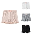thumbnail image 1 of SROBPTY Girls 2-13 Years Solid Elastic Waist Safety Shorts Black, 5-6 Years, 1 of 4