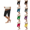 thumbnail image 1 of SROBPTY Girls 3-13 Years Solid Cut Out Knee Length Yoga Shorts for Kids Watermelon Red, 5-6 Years, 1 of 1