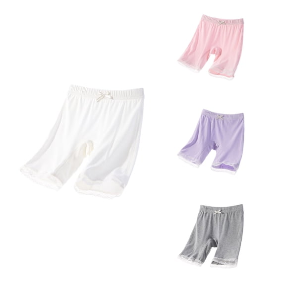 SROBPTY Girls 3-14 Years Solid Safety Shorts Lightweight for Kids Pink, 11-12 Years