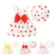 thumbnail image 1 of SROBPTY Girls Dress Print Crew Neck Sleeveless Mid-Length Hat Summer Sundress for 6M-3 Years, 1 of 5