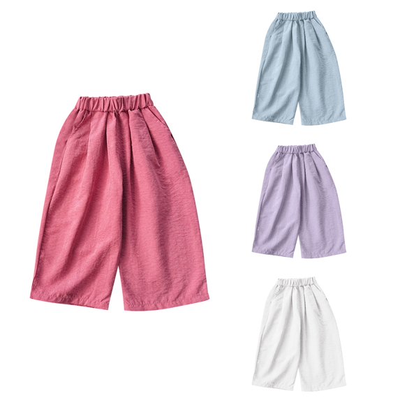 SROBPTY Girls Fall Winter Pant Solid Loose Wide Leg Trouser for Casual Use