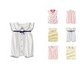 thumbnail image 1 of SROBPTY Girls Summer Print Short Sleeve Short Romper for 0-24 Months Newborn Red, 3 Months, 1 of 4