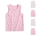 thumbnail image 1 of SROBPTY Teen Girls Tank Tops Print Crew Neck Floral Print Breathable Soft Summer Shirts for 3-11Y, 1 of 4