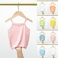 thumbnail image 1 of SROBPTY Toddler Girls Tank Tops Solid Crew Neck Bow Detail Soft Breathable Camisole Summer Shirts, 1 of 5