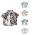 thumbnail image 1 of SROBPTY Kids Boys 2-12 Years Short Sleeve Collared Print Beach Style Casual Shirt, 1 of 5