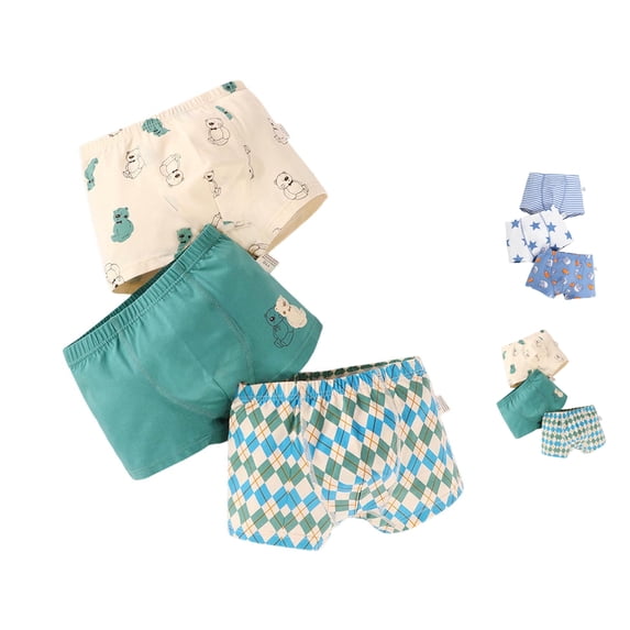 SROBPTY Kids Boys Briefs Underwear Print Breathable Soft Panties for 2-13 Years 3 Pack