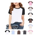 thumbnail image 1 of SROBPTY Kids Boys and Girls 12 Months-15 Years Short Sleeve Round Neck Solid Casual Tshirt Top, 1 of 5
