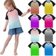 thumbnail image 1 of SROBPTY Kids Boys and Girls 3-14 Years Gradient Printed Raglan Sleeve Casual Short Sleeve Tshirt Top Purple, 5-6 Years, 1 of 5