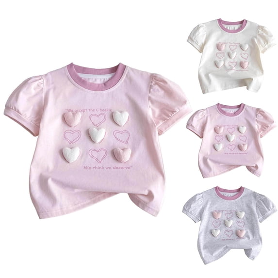 SROBPTY Kids Girls 6 Months-8 Years Summer Print Short Sleeve Tshirt Top