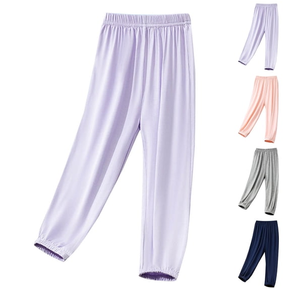 SROBPTY Kids Summer Pants Fashion Breathable Sun Protection Thin Trousers for Daily Use 4-16 Years