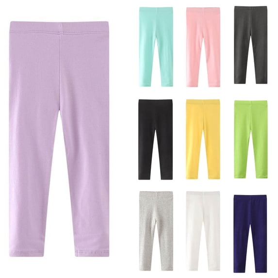 SROBPTY Kids Summer Pants Solid Sporty Thermal Leggings for Casual Wear 2-8 Years