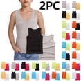 thumbnail image 1 of SROBPTY 2 Pack Teen Boys and Girls Tank Tops Solid Crew Neck Soft Breathable Basic Summer Shirts for 2-14Y, 1 of 4