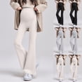 thumbnail image 1 of SROBPTY Maternity Women Pants Solid Flare-Leg Belly Support Stretch Trousers, 1 of 5