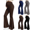thumbnail image 1 of SROBPTY Maternity Women Pants Solid High Waist Belly Support Stretch Flare-Leg Trousers, 1 of 5