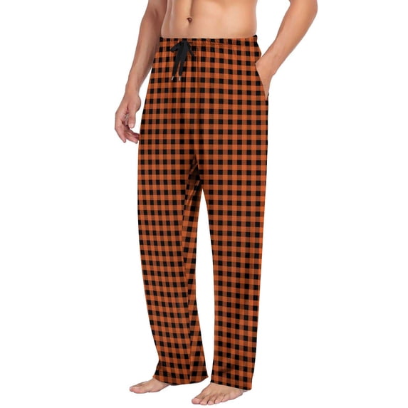 SROBPTY Mens Pajama Pants Print Drawstring Straight-Leg Long Pants Pocket Sleepwear