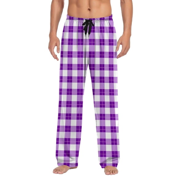 SROBPTY Mens Pajama Pants Print Drawstring Straight-Leg Long Pants with Pocket Sleepwear