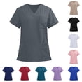 thumbnail image 1 of SROBPTY Mens Summer Shirts, Short Sleeve T Shirts for Men, Mens Solid Color V Neck Short Sleeve Work Shirts with Pocket Blue,XL, 1 of 5