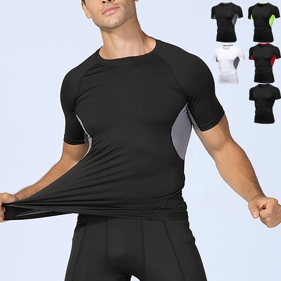 SROBPTY Mens Summer Shirts, Short Sleeve T Shirts for Men, Mens Solid Raglan Sleeve SPORTS Slim Crew Neck Short Sleeve Shirts Green,M